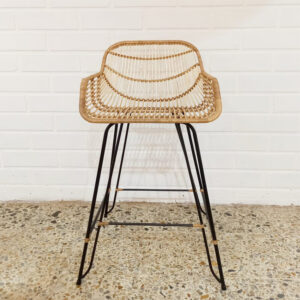 Silla de barra Eva en mimbre natural y yaré de 104x45 cm 2 Silla de barra Eva en mimbre natural y yaré de 104x45 cm